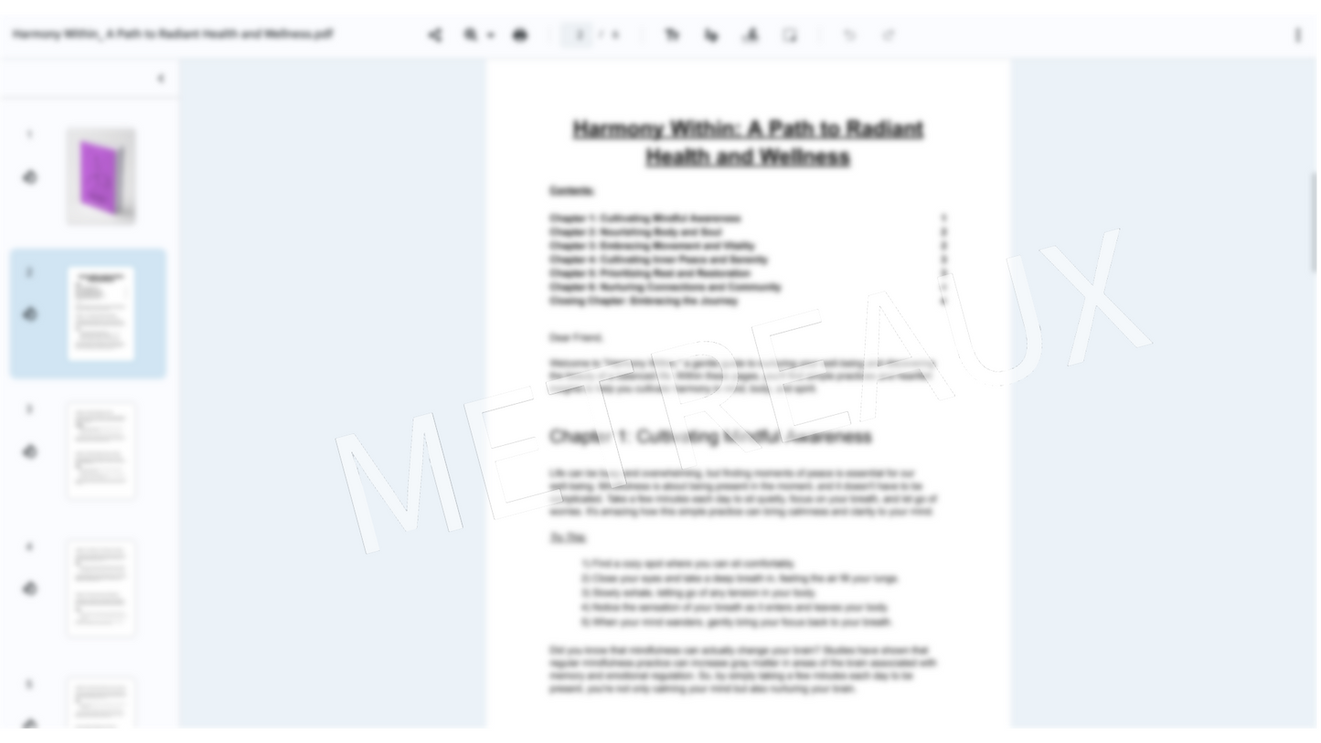 Harmony Within: A Guide to Radiant Health and Wellness™️ - By The Metreaux Team